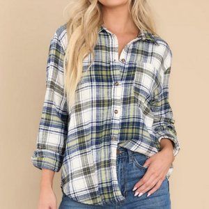 Love Tree Plaid Buttondown